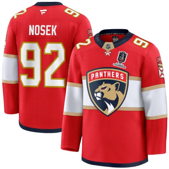 Mens Tomas Nosek 2025 Stanley Cup CH Jersey Red Stitched